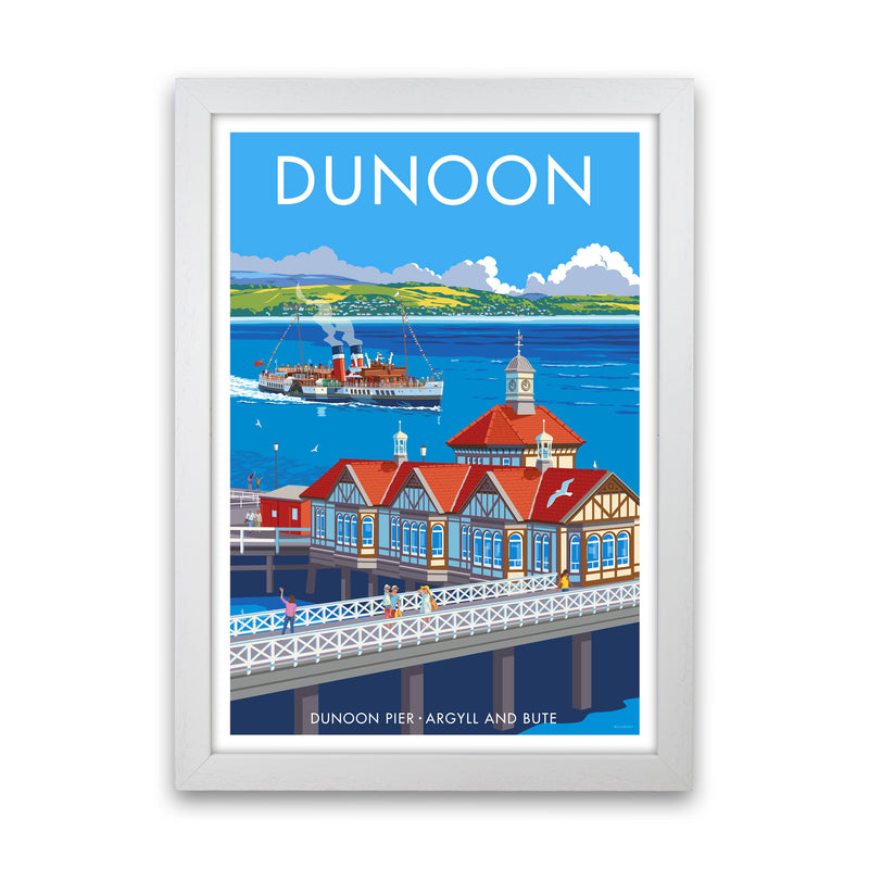 Dunoon Pier Framed Digital Art Print by Stephen Millership White Grain
