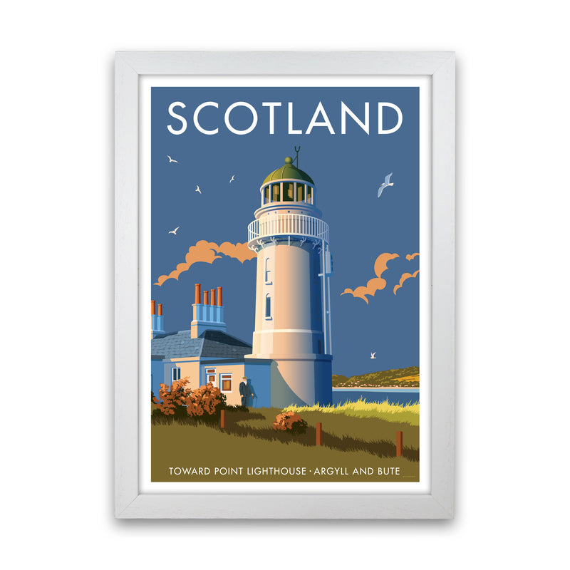 Toward Point Lighthouse Scotland Art Print by Stephen Millership White Grain