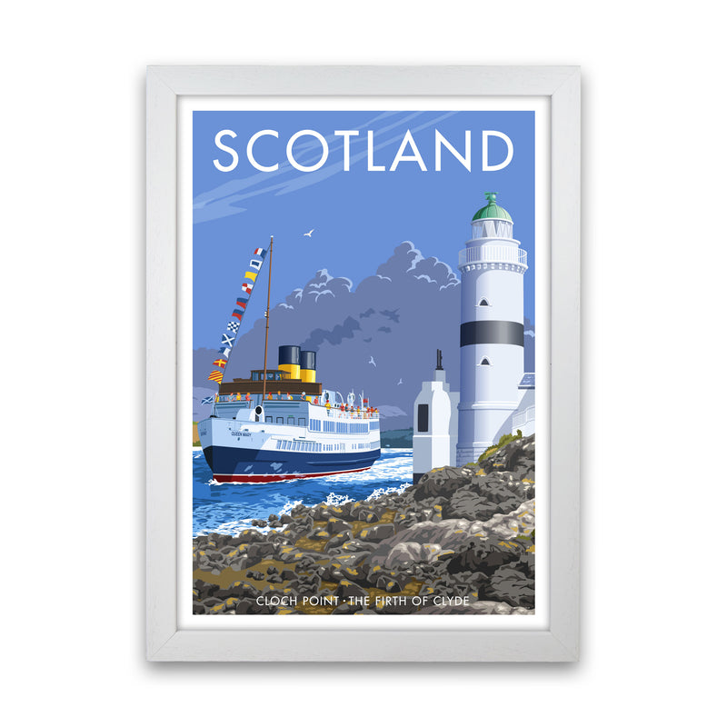 Cloch Point Scotland Framed Digital Art Print by Stephen Millership White Grain