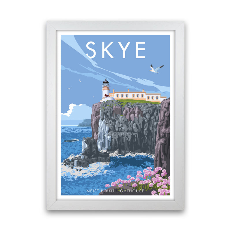 Neist Point Lighthouse Skye Art Print by Stephen Millership White Grain