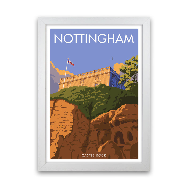 Castle Rock Nottingham Framed Digital Art Print by Stephen Millership White Grain
