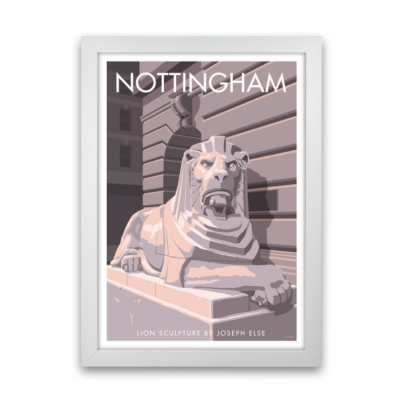 Nottingham Lion Sculpture Art Print by Stephen Millership White Grain
