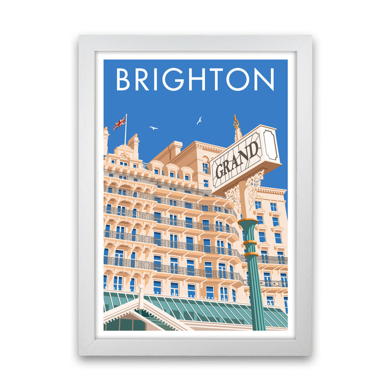 Grand Hotel Brighton Art Print by Stephen Millership White Grain