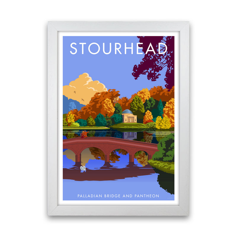 Stourhead Framed Digital Art Print by Stephen Millership White Grain
