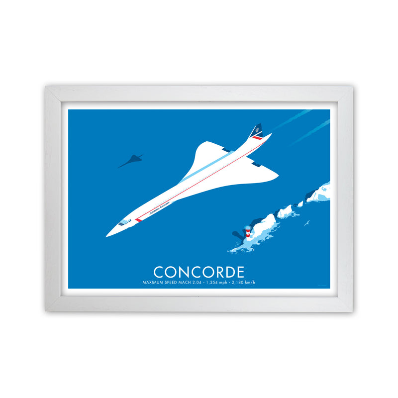 Concorde Framed Digital Art Print by Stephen Millership, Framed Transport Poster White Grain