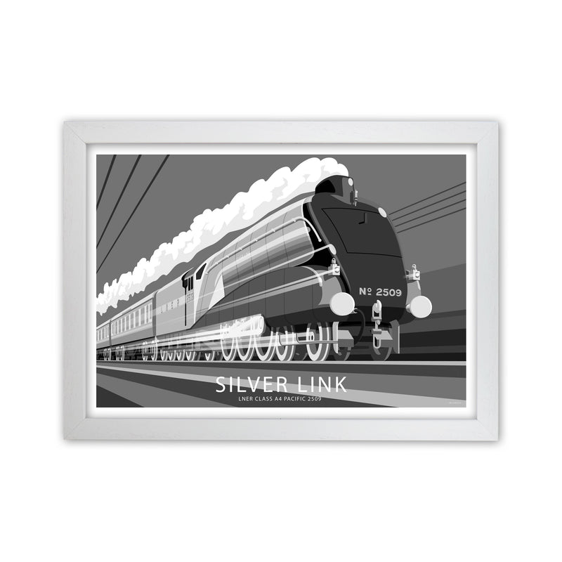The Silver Link Art Print by Stephen Millership, Framed Transport Poster White Grain