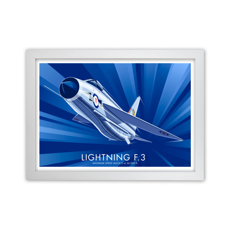 Lightning F.3 Art Print by Stephen Millership, Framed Transport Poster White Grain