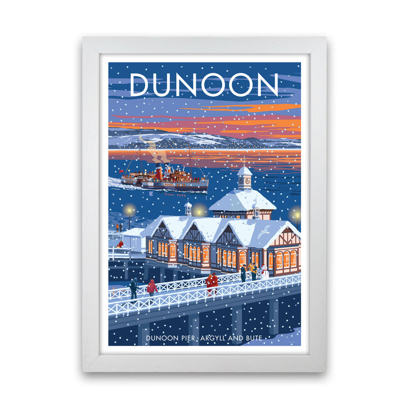 Dunoon Pier Art Print by Stephen Millership White Grain