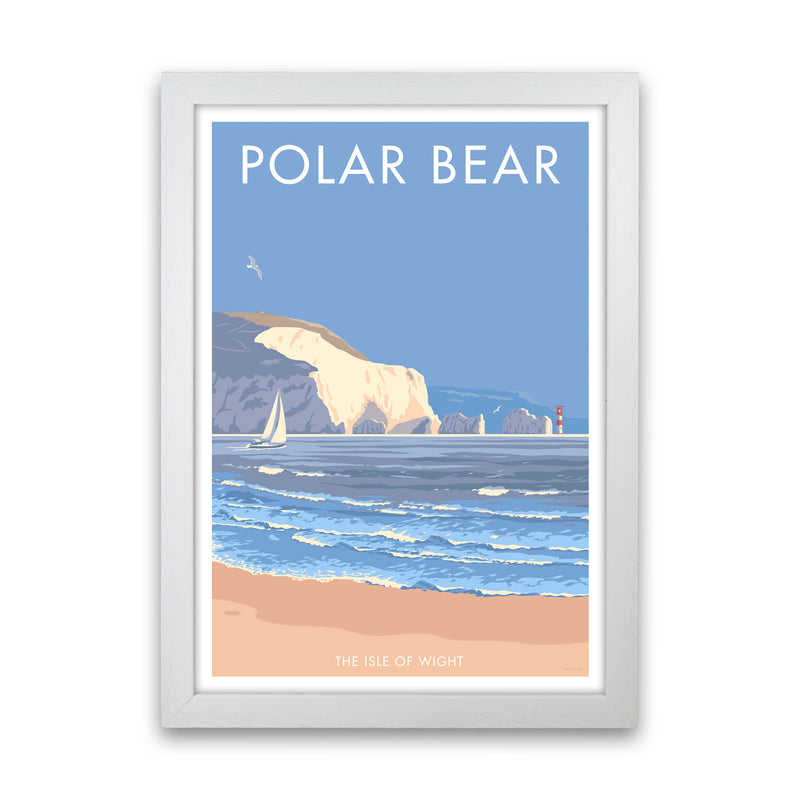 The Isle Of Wight Polar Bear Framed Digital Art Print by Stephen Millership White Grain