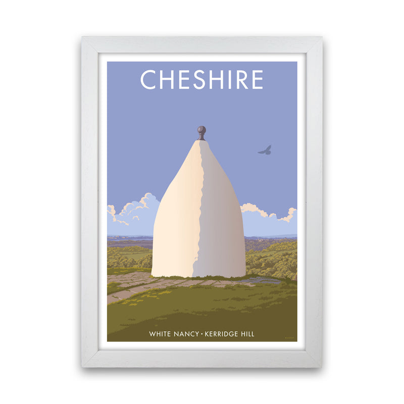 Cheshire White Nancy Travel Art Print by Stephen Millership White Grain