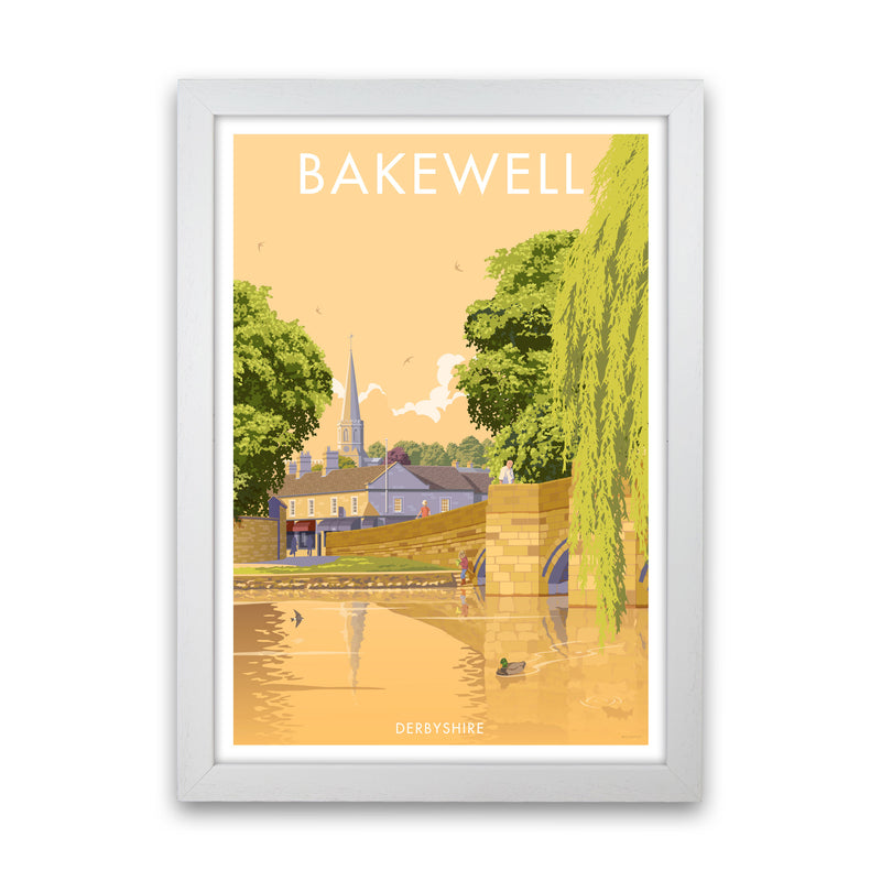 Bakewell Derbyshire Travel Art Print by Stephen Millership White Grain