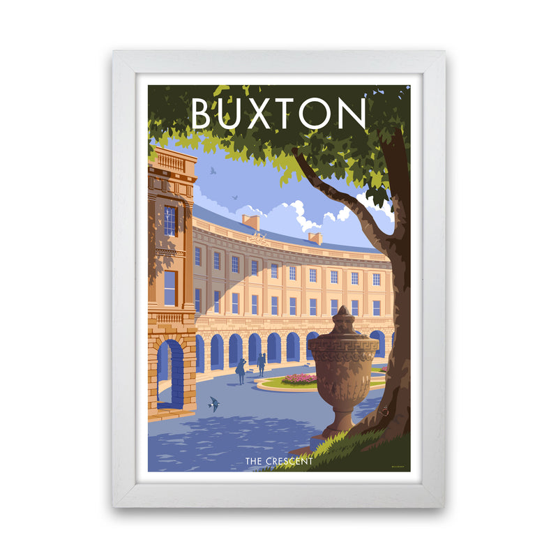 Buxton Crescent Derbyshire Travel Art Print by Stephen Millership White Grain