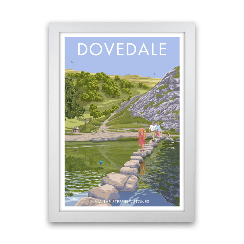 Dovedale Derbyshire Travel Art Print by Stephen Millership White Grain