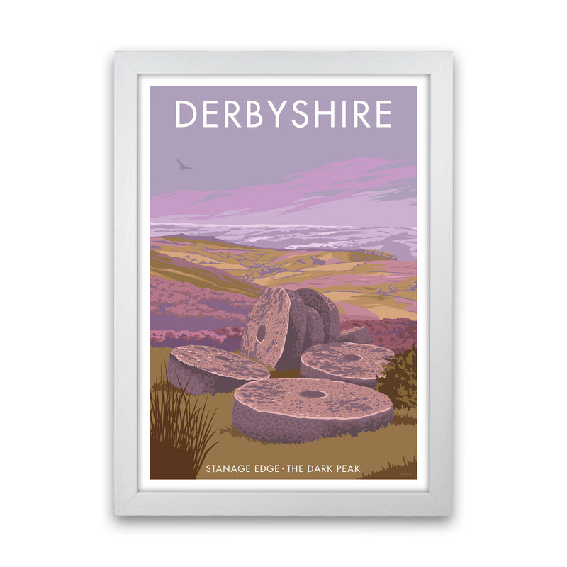 Stanage Edge Derbyshire Travel Art Print by Stephen Millership White Grain
