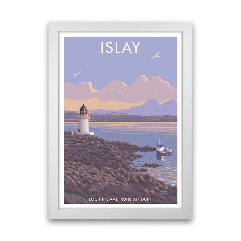 Loch Indaal Islay Travel Art Print by Stephen Millership White Grain