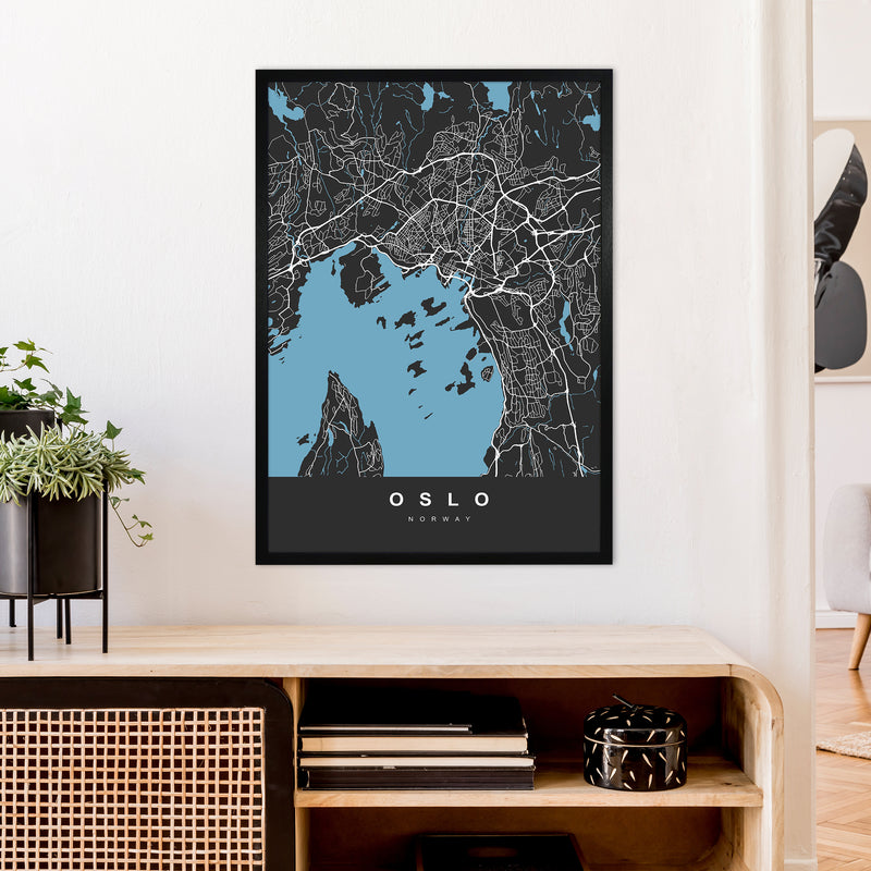 Oslo Art Print by UrbanMaps A1 White Frame