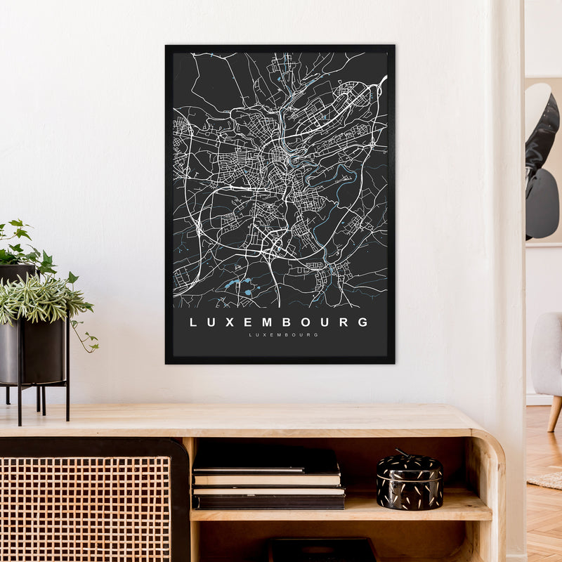 Luxembourg Art Print by UrbanMaps A1 White Frame