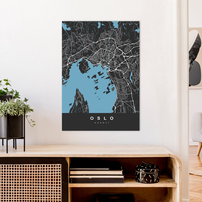 Oslo Art Print by UrbanMaps A1 Black Frame