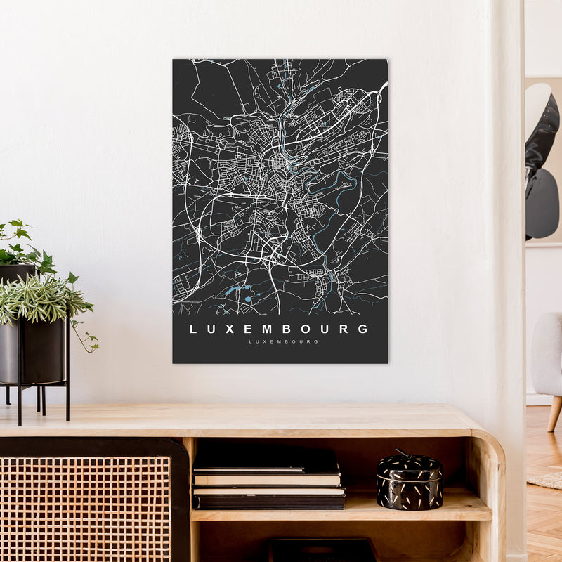 Luxembourg Art Print by UrbanMaps A1 Black Frame