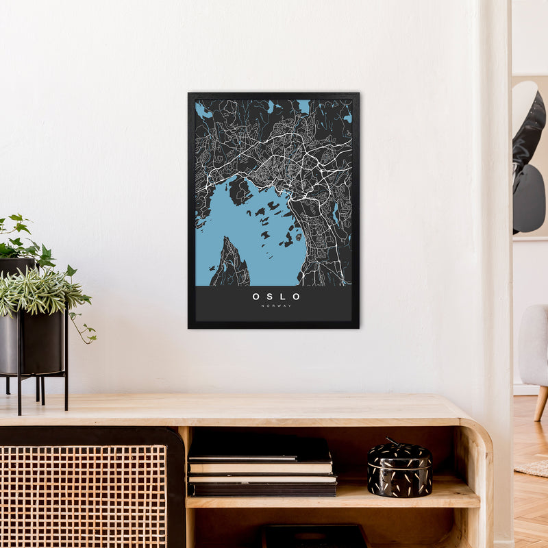 Oslo Art Print by UrbanMaps A2 White Frame