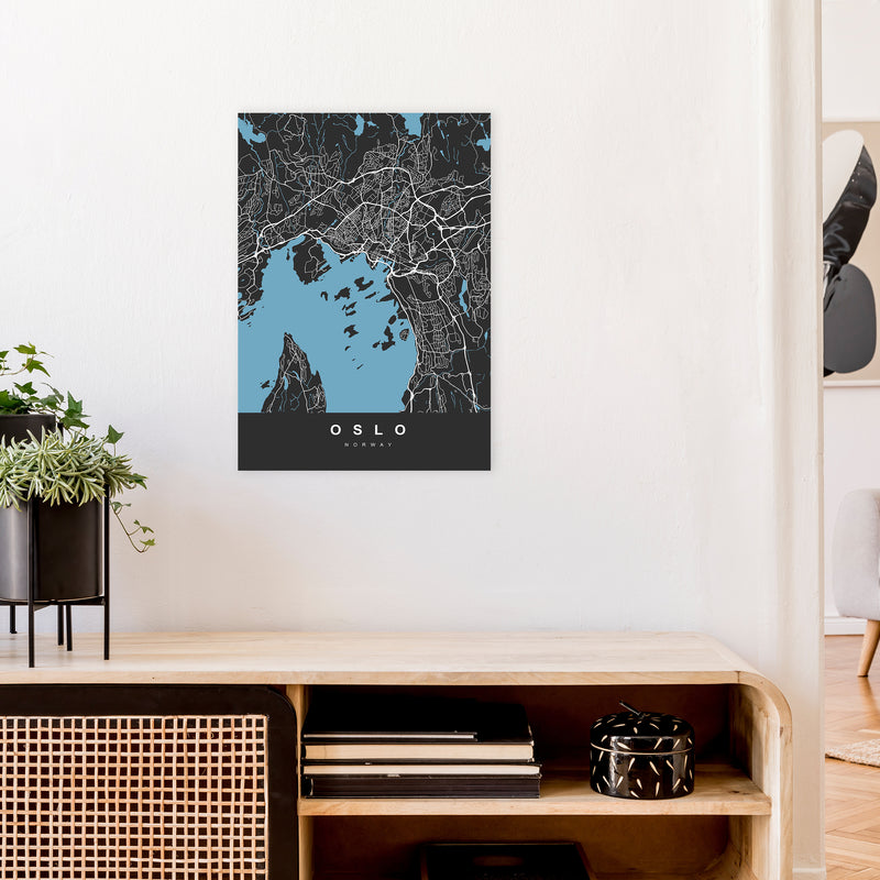 Oslo Art Print by UrbanMaps A2 Black Frame