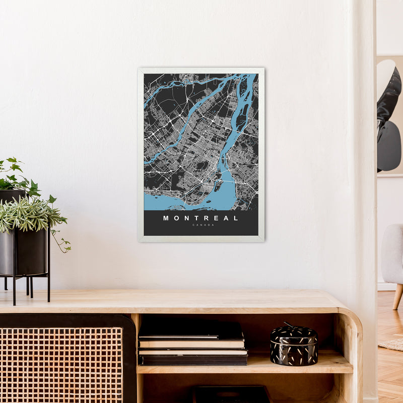 Montreal Art Print by UrbanMaps A2 Oak Frame