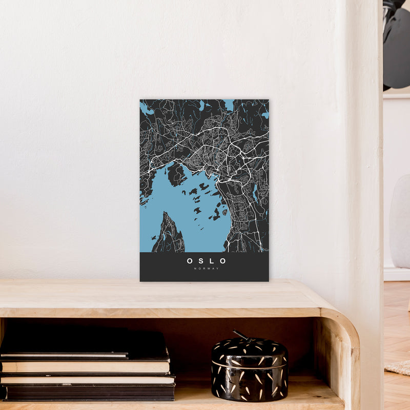 Oslo Art Print by UrbanMaps A3 Black Frame