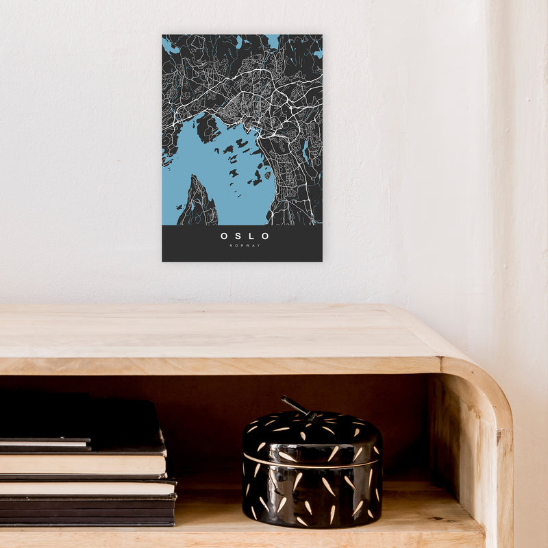 Oslo Art Print by UrbanMaps A4 Black Frame