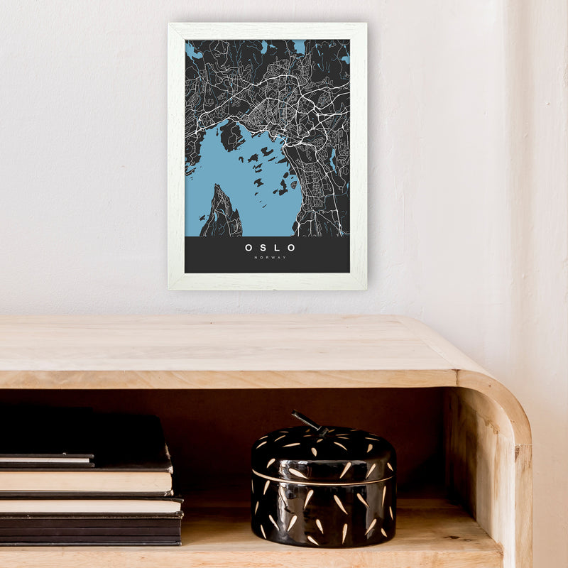 Oslo Art Print by UrbanMaps A4 Oak Frame