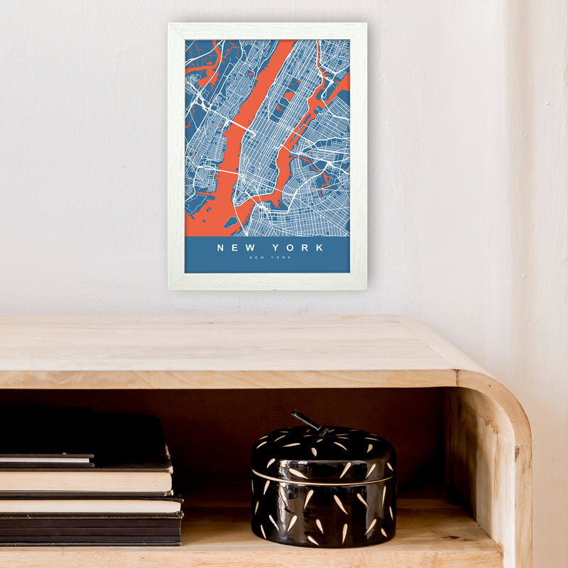 New York I Art Print by UrbanMaps A4 Oak Frame