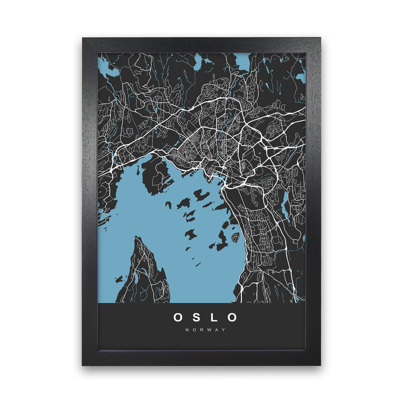 Oslo Art Print by UrbanMaps Black Grain