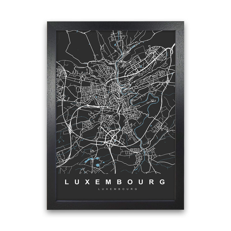 Luxembourg Art Print by UrbanMaps Black Grain