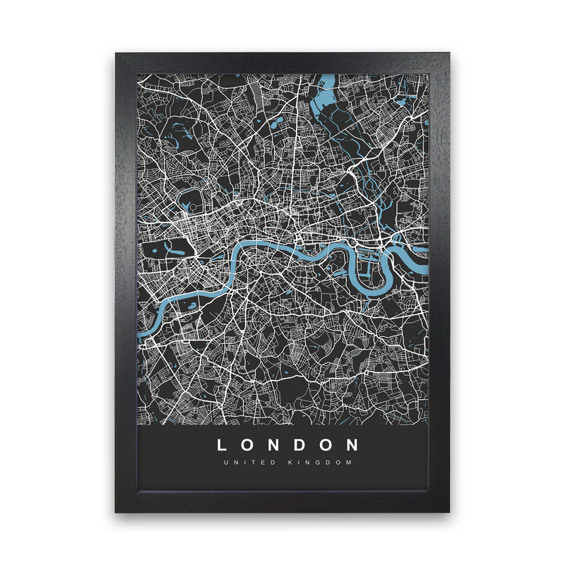 London III Art Print by UrbanMaps Black Grain