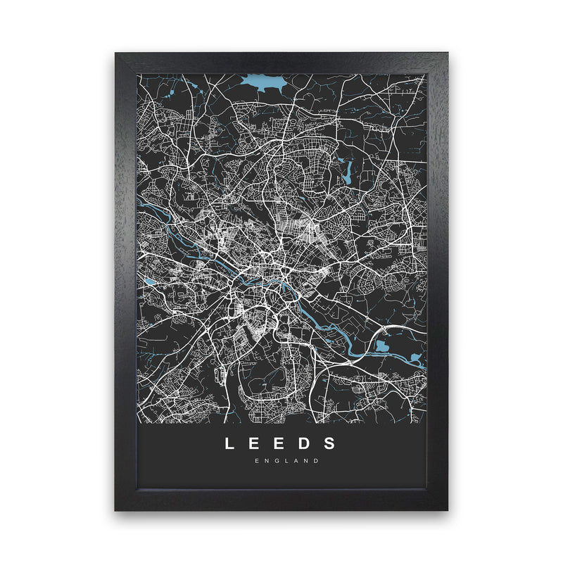 Leeds III Art Print by UrbanMaps Black Grain