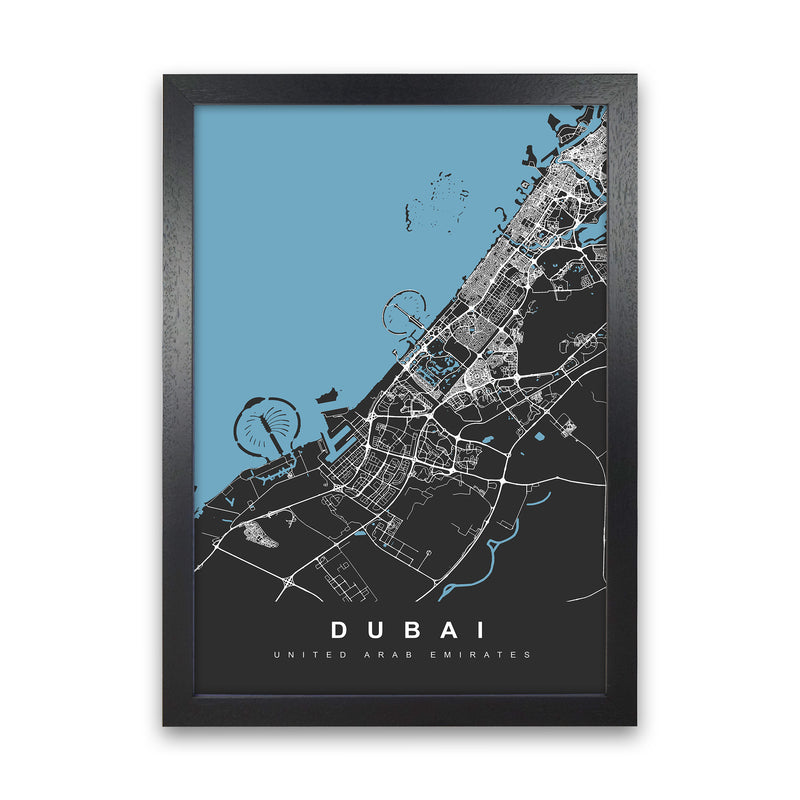 Dubai Art Print by UrbanMaps Black Grain