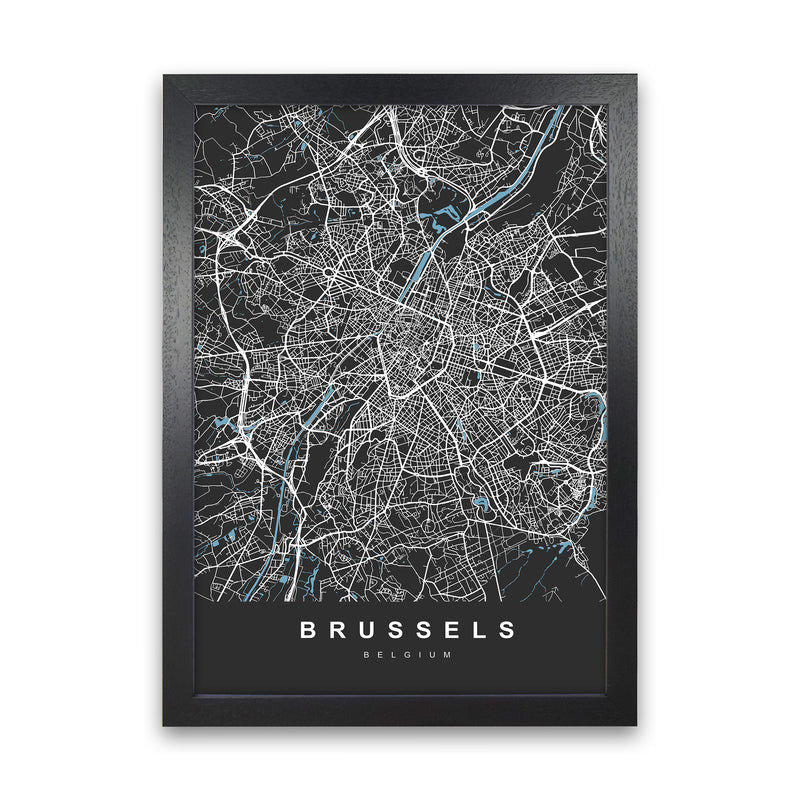 Brussel Art Print by UrbanMaps Black Grain