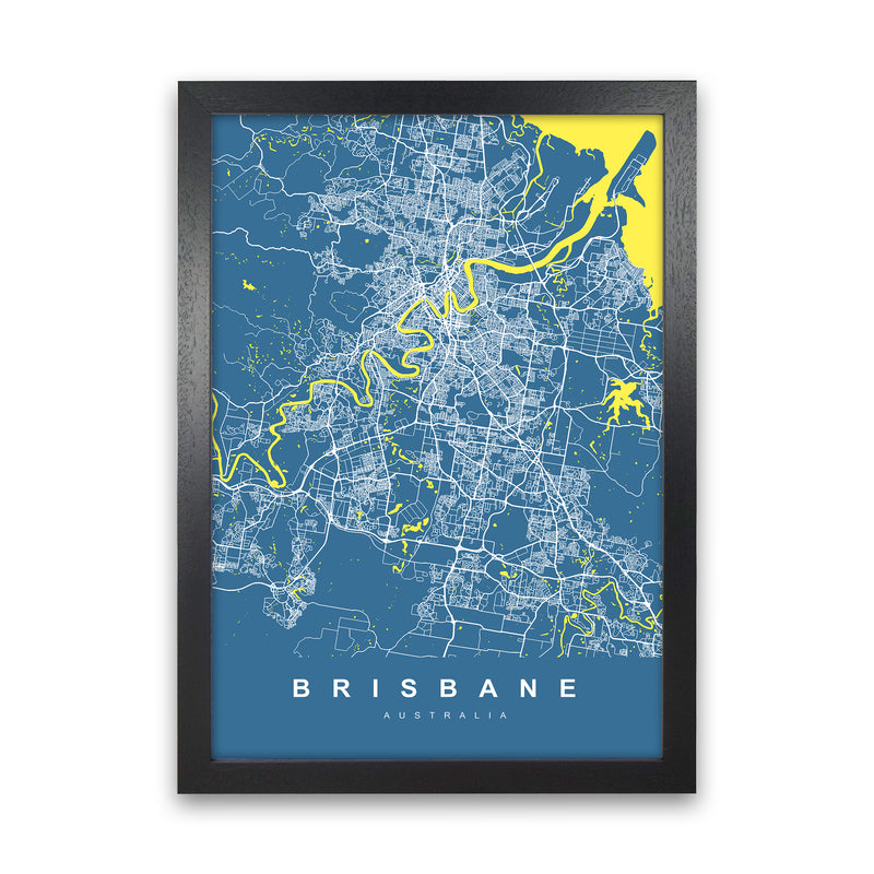 Brisbane I Art Print by UrbanMaps Black Grain