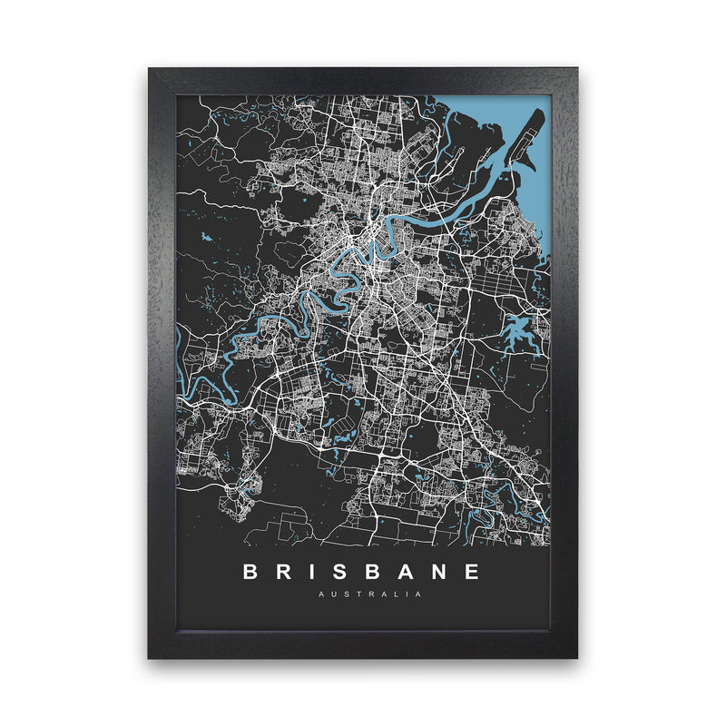 Brisbane II Art Print by UrbanMaps Black Grain