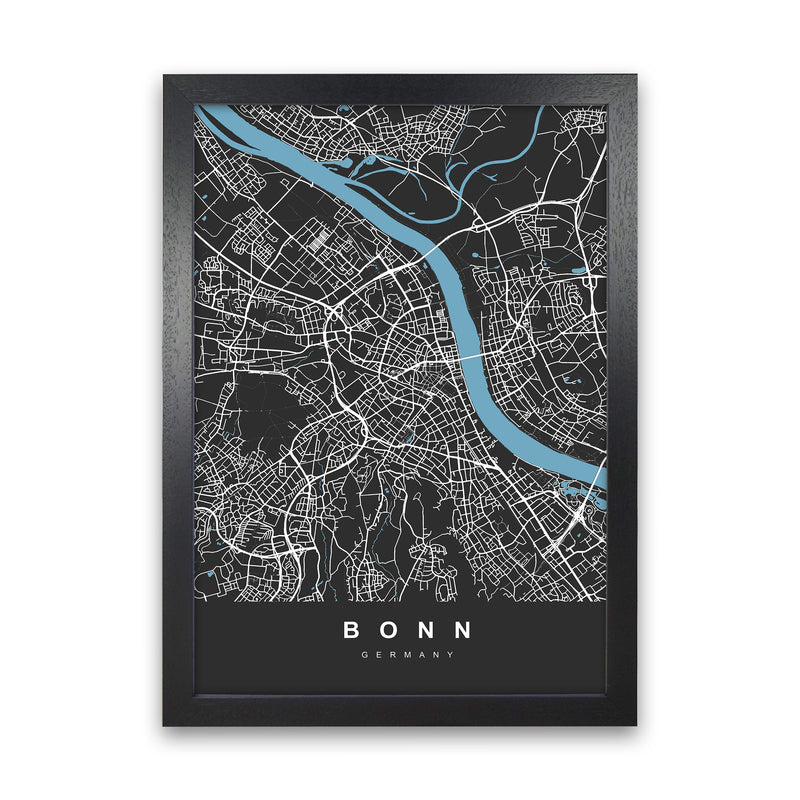 Bonn Art Print by UrbanMaps Black Grain