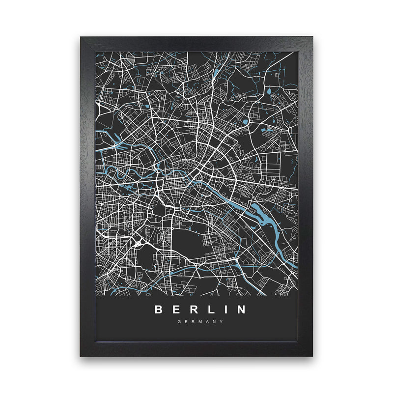 Berlin Art Print by UrbanMaps Black Grain