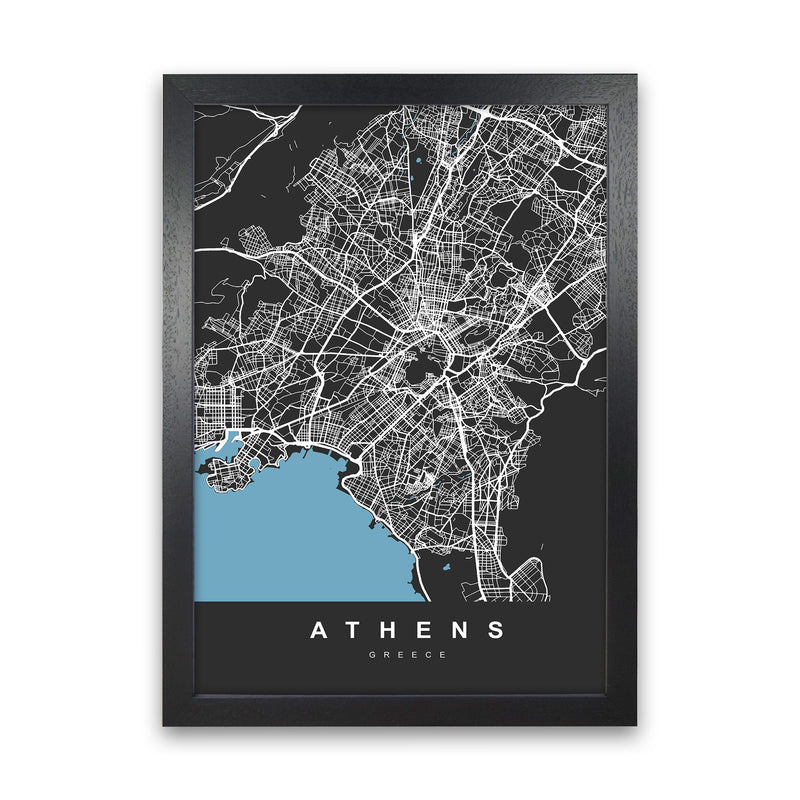 Athens Art Print by UrbanMaps Black Grain
