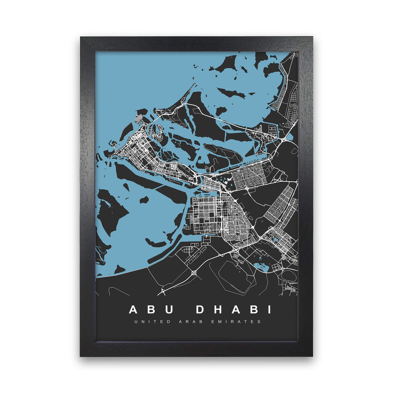 Abu Dhabi Art Print by UrbanMaps Black Grain