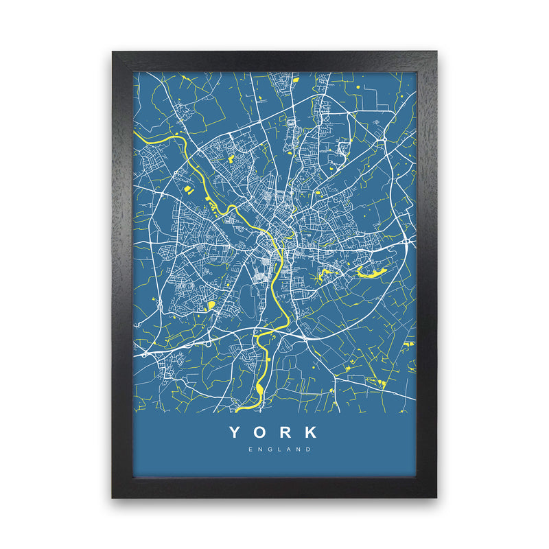 York II Art Print by UrbanMaps Black Grain