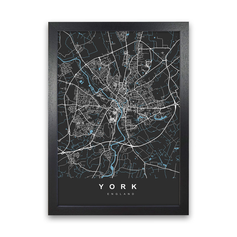York III Art Print by UrbanMaps Black Grain