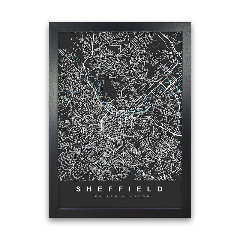 Sheffield III Art Print by UrbanMaps Black Grain