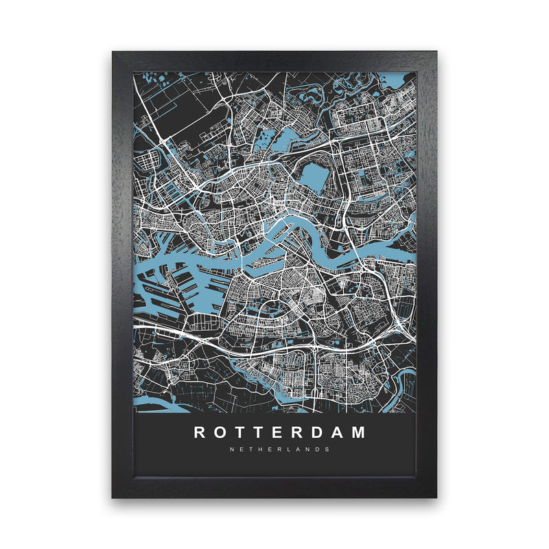 Rotterdam Art Print by UrbanMaps Black Grain