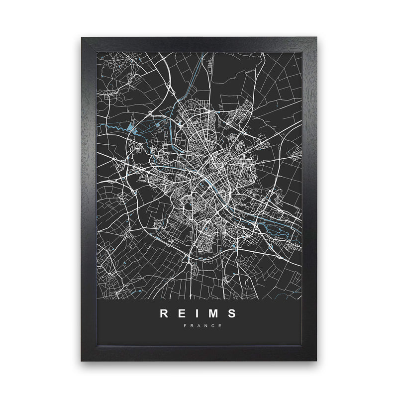 Reims Art Print by UrbanMaps Black Grain