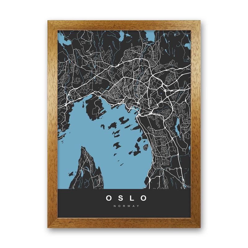 Oslo Art Print by UrbanMaps Oak Grain