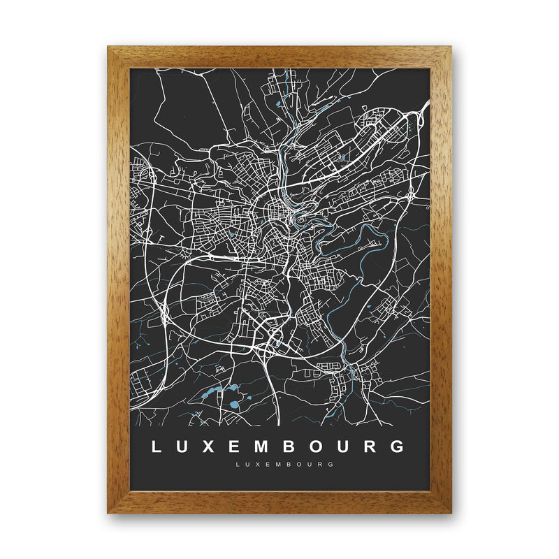Luxembourg Art Print by UrbanMaps Oak Grain