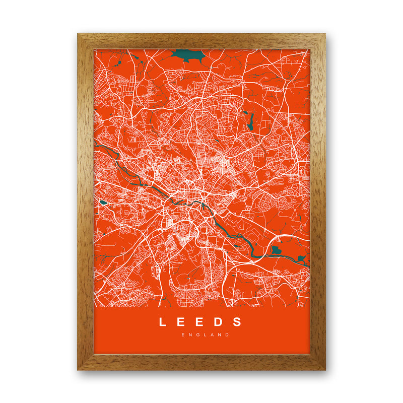 Leeds I Art Print by UrbanMaps Oak Grain